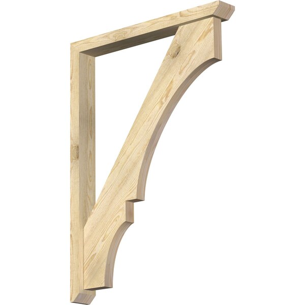 Ekena Millwork Balboa Slat Rough Sawn Bracket w/ Offset Brace, Douglas Fir, 4"W x 32"D x 44"H BKT0402X32X44BOA06RDF - main